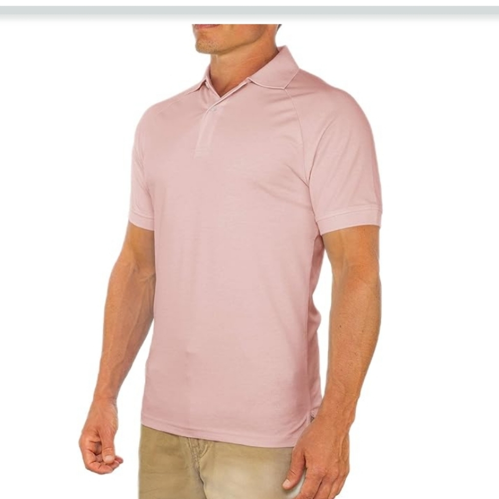NWT Comfortably Collared pink polo. Men's size Large.
